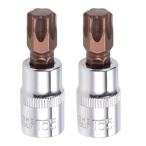 Image of Juttzzei 2PCS Torx Bit Socket, 3/8 Drive x T55, Premium S2 Alloy Steel, 48mm Length