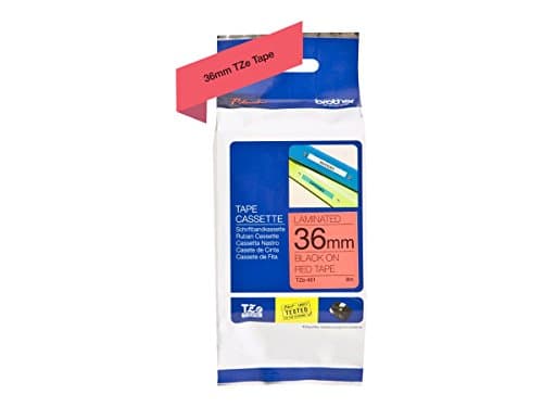 Image of Brother TZe-461 Labelling Tape Cassette, 36 mm (W) x 8 m (L), Laminated, Brother Genuine Supplies - Black on Red