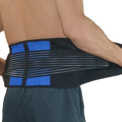 Image of NeoPhysio Neoprene Double Pull Lower Back Support Lumbar Brace = Large