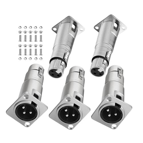 Image of EBIEFLY 5X Neu Trik XLR Connector D Patch Panel Mountin XLR Male to Female Adapter Feed/Pass Thru Connector 3 Pins Adapters with 10 Screws Sets