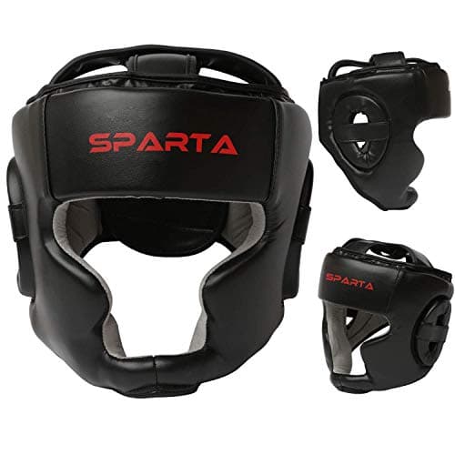 Image of Boxing Head Guard Helmet Headguard Unisex Senior - MMA Martial Arts Kick Face Fight Training Headgear - Sparring Protector Gear Zero Impact (Black, Senior)