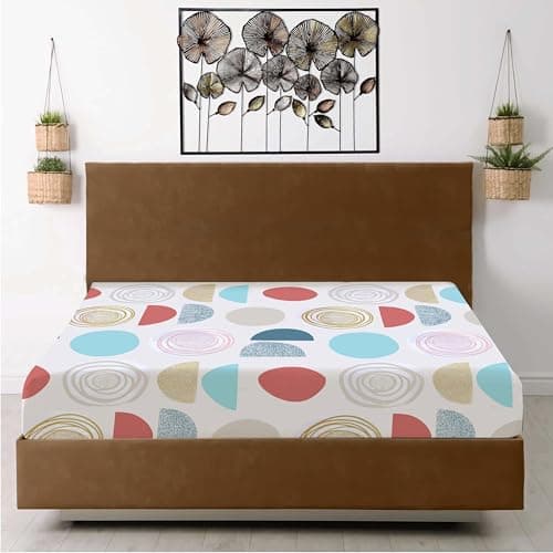 Image of Cotton Comfort Bedding Printed Super King Fitted Sheet-100% Egyptian Cotton- Fern Green- 400 Thread Count-30cm / 12” Extra Deep Pocket Super King Bed Sheet