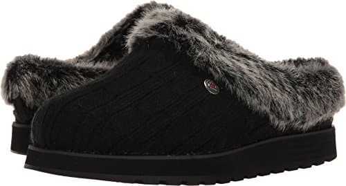 Image of Skechers Women's Keepsakes-Ice Angel. Sweater Slipper with Plush Foam, Black, 3 UK