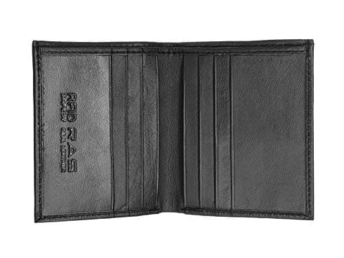 Image of RAS WALLETS Mens RFID Safe Soft Genuine Leather Credit Card and Banknote Pocket Slimline Wallet 122 (Black)