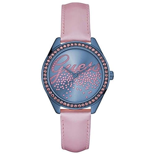 Image of Guess (GVSS5) Women's Quartz Watch with Purple Dial Analogue Display and Pink Leather Bracelet W0161L3