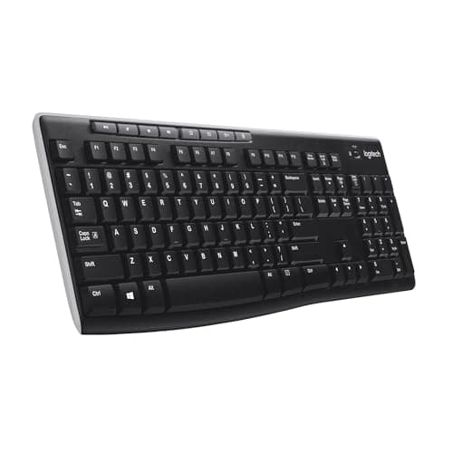 Image of Logitech K270 Wireless Keyboard for Windows, 2.4 GHz Wireless, Full-Size, Number Pad, 8 Multimedia Keys, 2-Year Battery Life, Compatible with PC, Laptop, QWERTY UK English Layout - Black