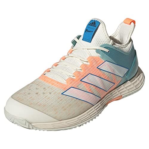 Image of adidas Men's Adizero Ubersonic 4 Tennis Shoes, Off White/White/Beam Orange (Parley), 6.5 UK