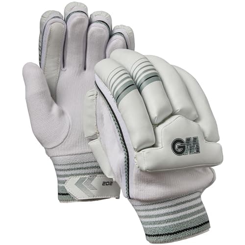 Image of Gunn & Moore GM | 202 Cricket Batting Gloves | Cotton Palm | Single-Sided Sweatband | Sleek Back of Hand Shape | Small Junior Right Handed | 1 Pair | Approx 330 g per Pair