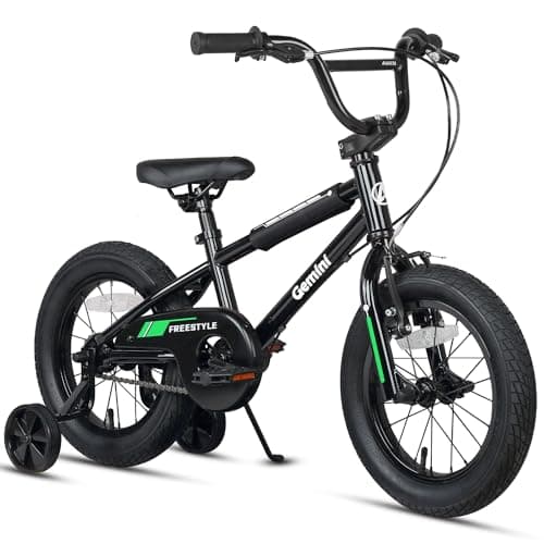 Image of AVASTA 16 Inch Little Kids Bike for Over 4 Years Old Boys Girls Youth BMX Style Bicycle with Bell & Stabilisers & Kickstand, Black