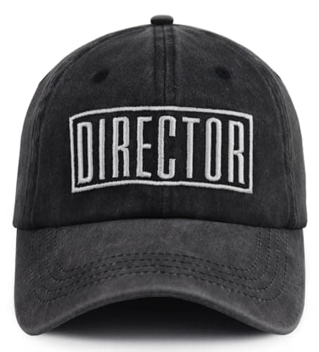 Image of Fxbwhtey Director Hats for Men Women, Adjustable Embroidered Cotton Baseball Cap, Black, One Size
