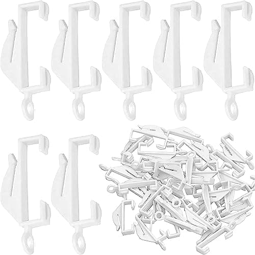 Image of GADGET PLANET Plastic Curtain Hooks (Pack of 40) | Curtain Glider Hooks | Curtain Track Hooks | For Window Tracks, Showers & Doors | Strong, Sturdy and Smooth Sliding.