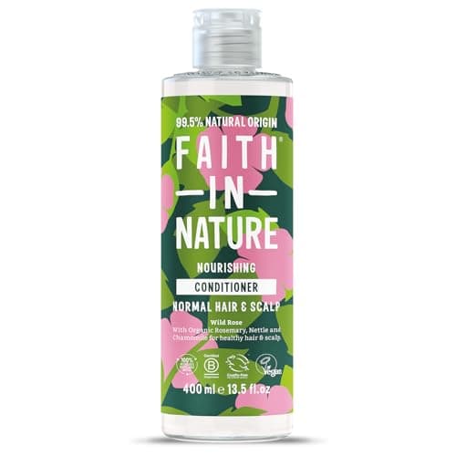 Image of Faith In Nature Natural Wild Rose Conditioner, Nourishing for Normal Hair & Scalp, Vegan & Cruelty Free, No SLS, Silicones or Parabens, 400ml