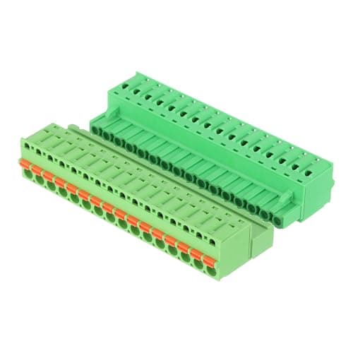 Image of sourcing map 5.08 mm 0.2" Pitch Terminal Block, 16 Vertical Pin Spring PCB Mount Terminal Block Pluggable Male & Female Circuit Board Connector 300V 10A for 24-14AWG Cable