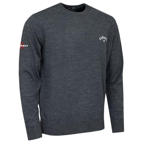 Image of Callaway Golf Mens Crew Neck Merino Mix Sweater - Steel Heather - L
