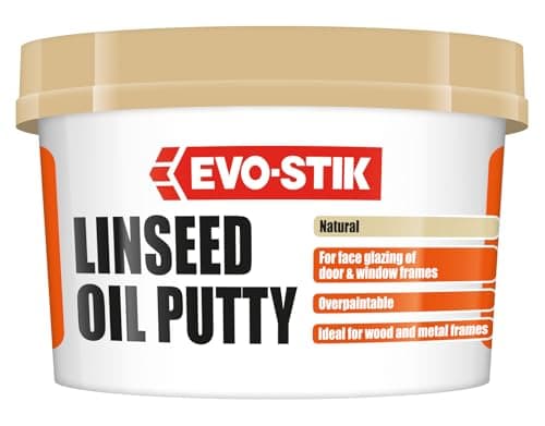 Image of EVO-STIK Linseed Oil Putty for Traditional Glazing, Overpaintable Glazing Putty for Wood & Metal Window Frames, 1kg Natural