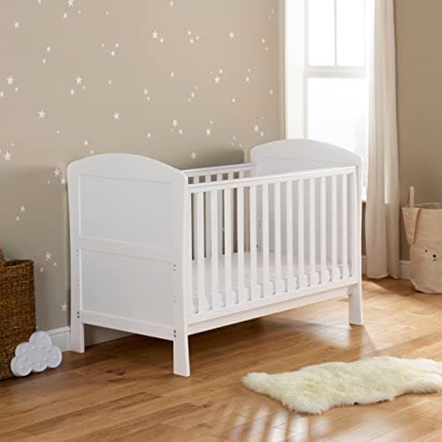 Image of Babymore Aston Drop Side Cot Bed without Mattress | 0 Upto 5 Years, White