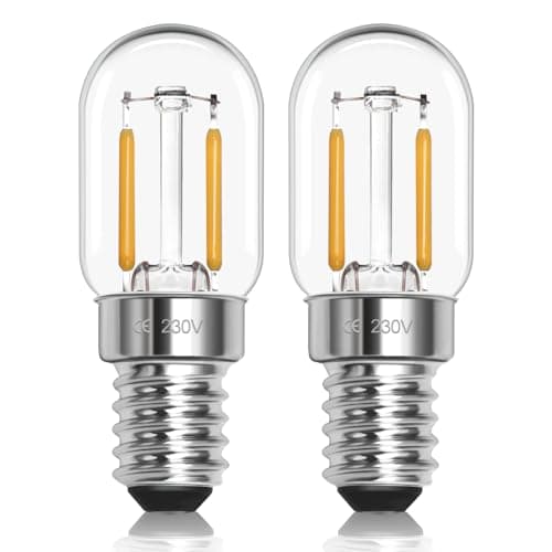 Image of E14 Led Fridge Light Bulb Natural White 4000K, Can Replace 10W-15W Halogen, T22 Pygmy Bulb Led SES Refrigerator Bulb 230V, for Fridge Bulbs, Sewing Machine Bulbs, Cooker Hood，Night Light，2 Pack