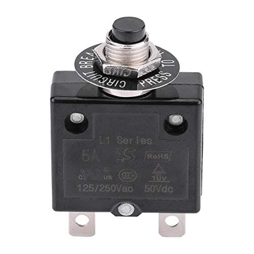 Image of Circuit Breaker, 5A 8A 10A 15A 18A 20A 30A Optional Reset Thermal Switch, 125-250V AC 50V DC Over Current Overload Protector Push Button Circuit Breaker(20 Amps)