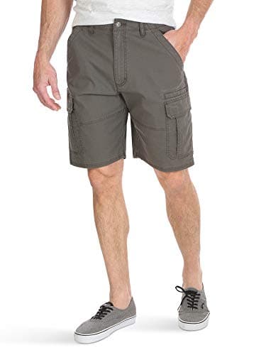 Image of Wrangler Authentics Men's Classic Cargo Stretch Short, Olive Drab Ripstop, 38