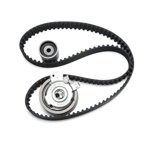 Image of YVDYDVY 038109119P Timing Belt Timing Tensioner Belt Guide Pulley Kit 1.4/1.9/2.0 TDI Compatible with Audi A3 A4 A6 VW BORA GOLF JETTA PASSAT POLO TOURAN Seat Skoda 038109243M 038109244J