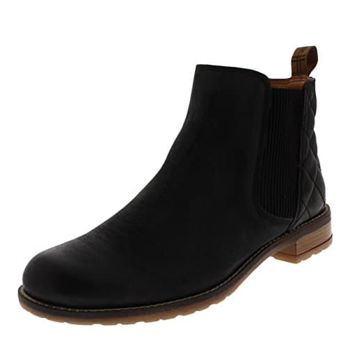 Image of Barbour Womens Abigail Leather Winter Casual Low Heel Smart Ankle Boots - Black - 3