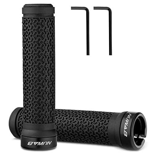 Image of NUWAB Premium Bike Handlebar Grips, Professional Mountain Bicycle Grips with Soft Anti-Slip Rubber, Single Lock-on Bike Handlebar, 2PCS Allen Wrench Come With
