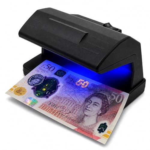 Image of MxMan Counterfeit Notes Money Detector - UV Bulb Light Fake Note Detector for All Businesses - Note Checker Easily Spots Fake Money Notes - Fraud Prevention Money Checker to Test ID - British Brand