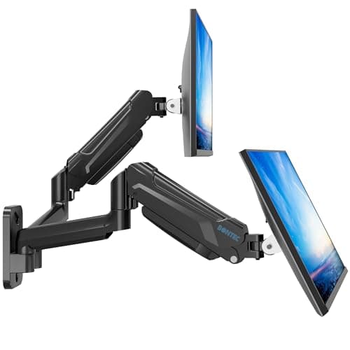 Image of BONTEC Monitor Wall Mount Bracket for 13-32" Screens, Gas Spring Adjustable Monitor Arm, Height Adjustable, Tilt, Swivel & Rotate, VESA 75x75, 100x100mm, Holds up to 9KG, Heavy Duty, Ergonomic Design