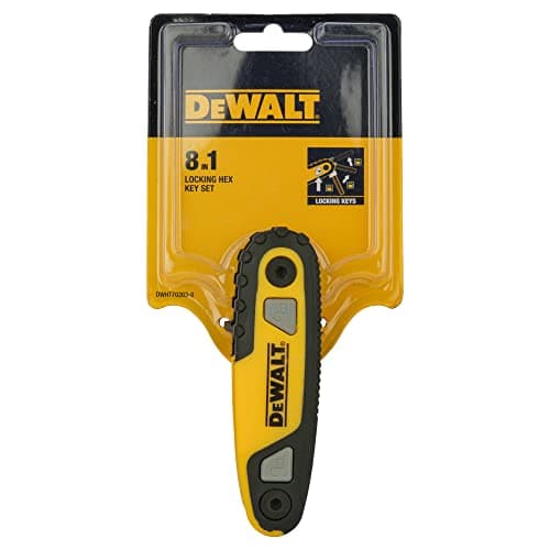 Image of DEWALT Metric Folding/Locking Hex Key Set, 8 Piece, Includes 8 of The Most commonly Used hex Key Sizes: 1.5-8mm.