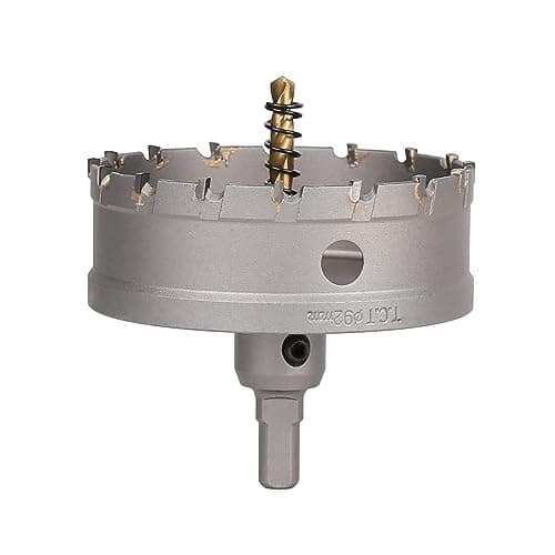 Image of Vearter TCT Hole Saw, 92mm Carbide Bit with Pilot Drill, Cutter for Hard Metal, Stainless Steel, Mild Steel, Aluminium Alloy, Copper, Iron, Plastic and Fiberglass
