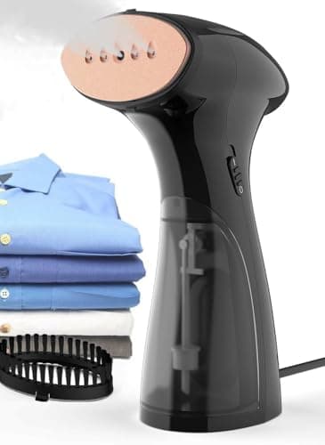Image of OLAYMEY Clothes Steamer Handheld 1600W, Steamer Clothing 25g Jet Steam Rate for Home Travel, Portable Garment Steamer Iron Removes Wrinkle and Odours with Detachable Water Tank, GY2000, Black