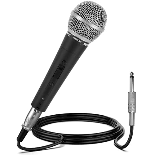Image of Pyle Professional Dynamic Vocal Microphone – Cardioid Unidirectional Handheld Mic with On/Off Switch, 15ft XLR to 1/4” Cable Included – Karaoke, DJ Sets, Stage Performances & Public Speaking