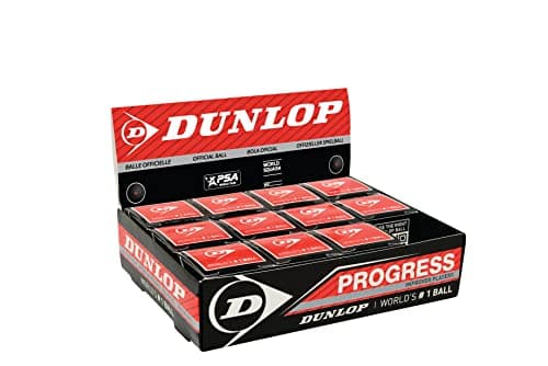 Image of Dunlop Squash Balls Progress Red, 12 Balls, for Recreational and Hobby Players - Medium Speed