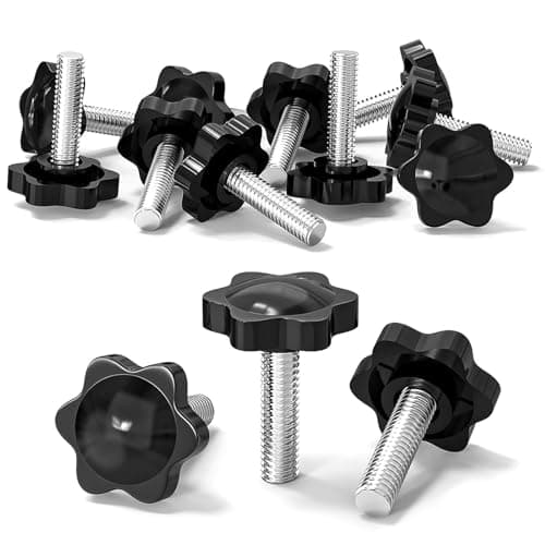 Image of 10Pcs M5 Screws, Thumb Screws M5x15mm Star Knobs Clamping Screw Knob Threaded Knurled Thumbscrew Hand Tightening for Replacement Monitor Lawn Mower Umbrella Base Clamps Woodworking Tools & Jigs, Torx