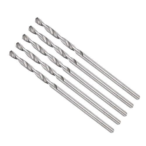 Image of METALLIXITY Drill Bit (1mm) 5Pcs, 4241 High-Speed Steel Straight Shank 118° Uncoated Bright Finish Drill Bit for Wood Plastic Iron Copper Aluminum Low Soft Metal