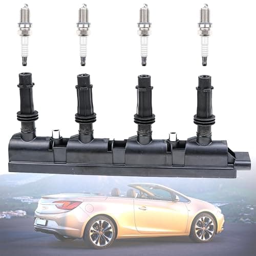 Image of LEVANLIGHT Ignition Coil and Spark Plug Pack Compatible with Opel Astra G H J/Corsa C D E/Insignia A/Meriva A B/Mokka X/Adam/Zafira mk3 / Aveo/Cruze 1.2 1.4L