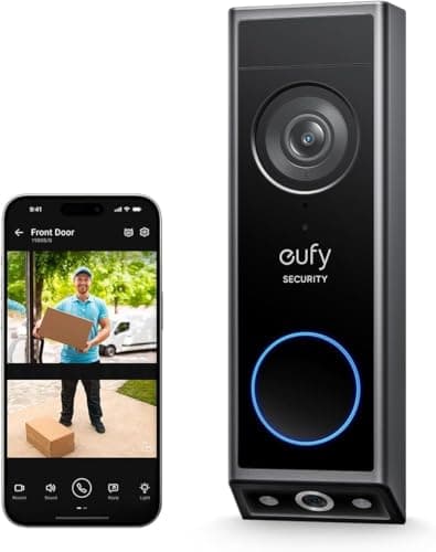 Image of eufy Security Video Doorbell E340, Dual Doorbell with Camera with Package Detection, 2K Full HD Colour Night Vision, Cable or Battery Operated, Compatible with HomeBase S380, Free Use