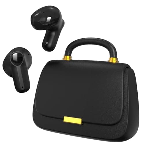 Image of ANCwear Bluetooth 5.3 Wireless Earbuds, In-Ear Headphones with 13mm Drivers, 22H Playtime, TWS Earphones with Stylish Compact Charging Case, Hi-Fi Sound, for Women & Teens (Black)