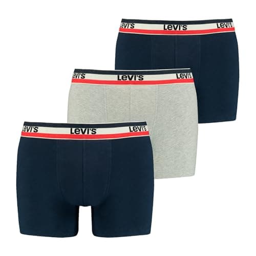 Image of Levi's Men's Boxer Underwear Pack of 3, Navy/Grey, XXL