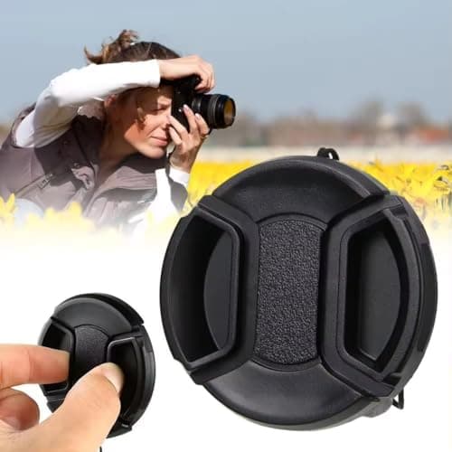 Image of REFLEX CAMERA 67mm Lens Cap – Extra-Strong Spring Center Pinch Snap-On Front Protector with Anti-Loss Rope for DSLR & Mirrorless Lenses – Compatible with Canon, Nikon, Sony, Fujifilm & More (67mm)