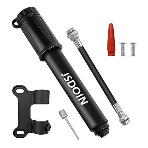 Image of Jsdoin Portable Mini Bike Pump - Fast Inflation Universal Presta and Schrader Valve Road Mountain Cycling Frame Mounted Hand Tyre Pumps