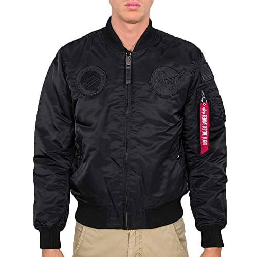 Image of Alpha Industries MA-1 VF NASA Bomber Jacket for Men All Black
