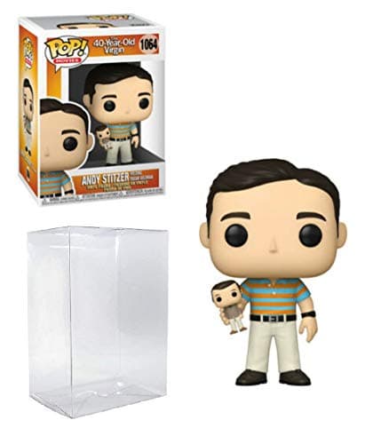 Image of Andy Stitzer Holding Oscar Goldman Pop #1064 Pop Movies 40 Year Old Virgin Vinyl Figure (Bundled with EcoTek Protector to Protect Display Box)