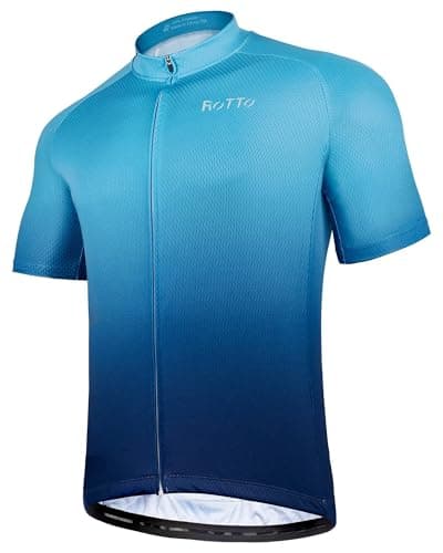 Image of ROTTO Cycling Jersey Mens Short Sleeve Cycle Top Bike Shirt Gradient Color Series