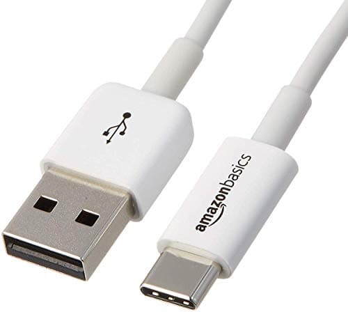 Image of Amazon Basics USB-C to USB-A 2.0 Fast Charger Cable, 480Mbps Speed, USB-IF Certified, for Apple iPhone 16/15, iPad, Samsung Galaxy, Tablets, Laptops, 1.8 m, White