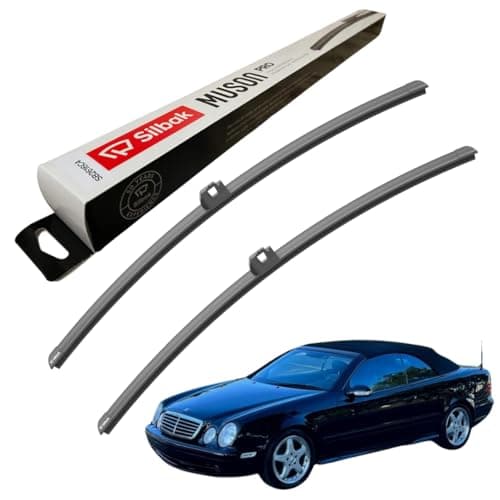 Image of Silbak Windscreen Wipers, fits for MERCEDES-BENZ CLK-CLASS (CABRIO) (09/2001-12/2009) Front Wiper Blades, 550mm/550mm