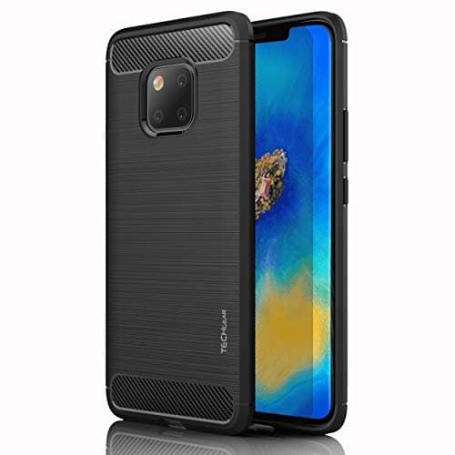 Image of TECHGEAR Mate 20 Pro Case - [Stealth Case] Flexible Shockproof TPU Slim Fit Case Cover - Carbon Fibre Design Soft Flexible Protective Shell Guard Compatible with Huawei Mate 20 Pro