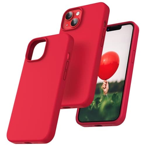 Image of TOCOL Silicone for iPhone 14 Case 6.1-Inch, Liquid Silicone Multi-Color Slim Silky-Soft Touch Anti-Scratch Shockproof Protective Phone Cover, Red