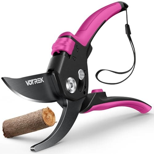 Image of VOTREK® 8.5" Bypass Garden Secateurs for Small Hands,【Patented Stepless Handle】Professional Pruning Shears, Heavy Duty Pruner Gardening Scissor for Grass Branch Plant Flower【Japanese SK5 Steel Blades】