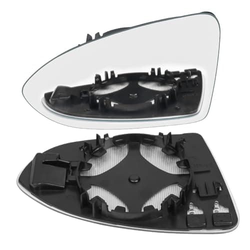 Image of URAQT Fit for VW Golf MK7 2013-2020 Wing Mirror Glass, Left Heated Wing Mirror Glass Replacement, Convex Clear Passenger Side Heated Aspherical with Support Plate Door Mirror OEM:V-W (5G0857522)